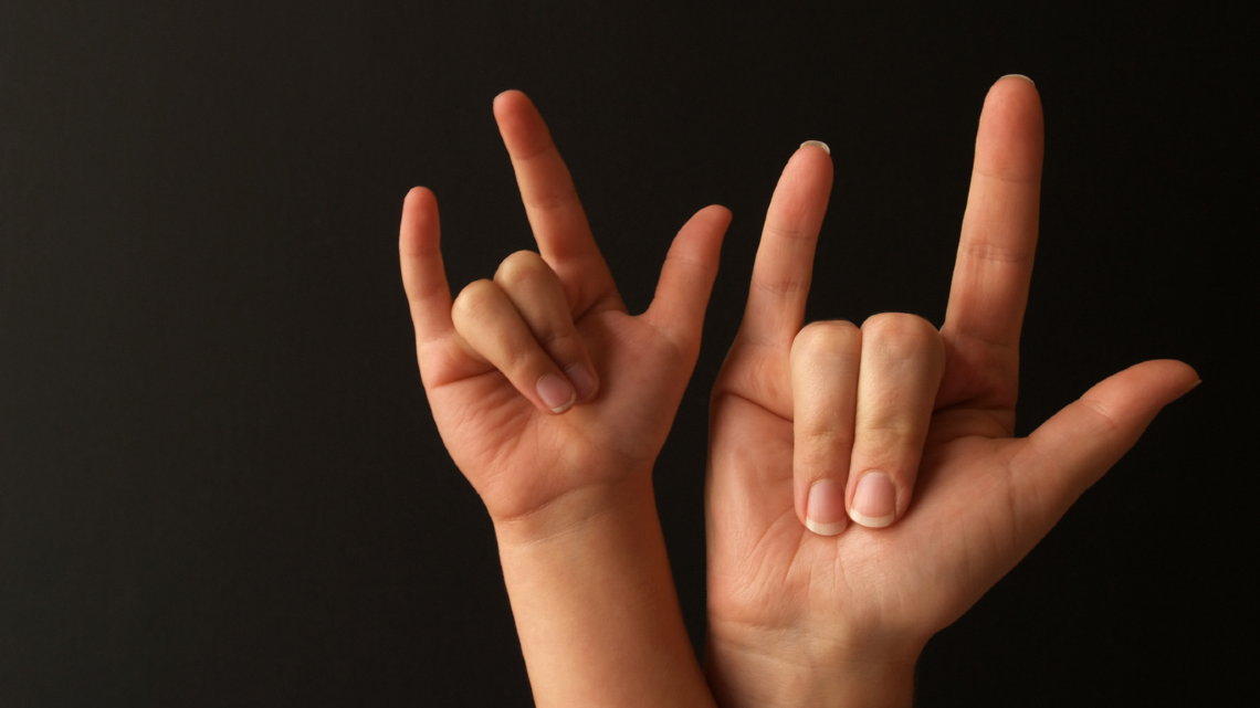 Hands signing I love you