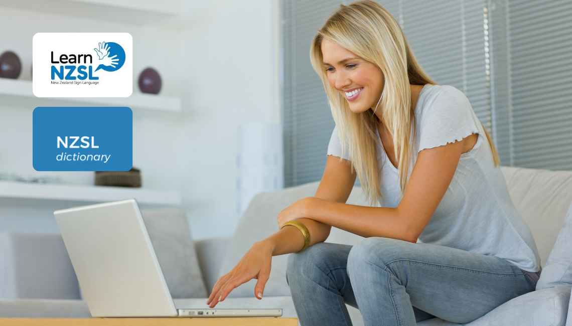 Woman with blond hair looking at a laptop screen