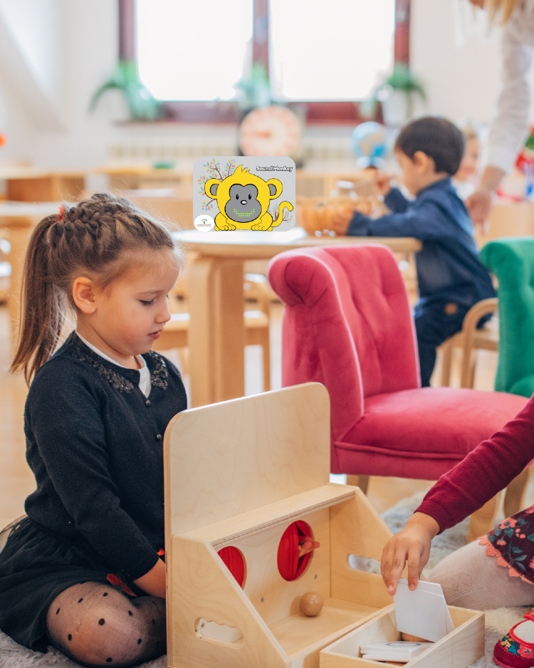 Kids playing with a Sound Monkey monitoring sound levels